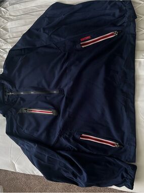 Zero Restriction Mens Windstopper Navy Half-Zip Jacket with Red Trim